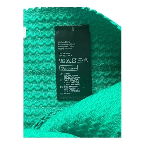 H&M TEXTURED A-LINE BUBBLE SKIRT Y2K GREEN WOMEN'S‎ SIZE SMALL - Picture 9 of 9